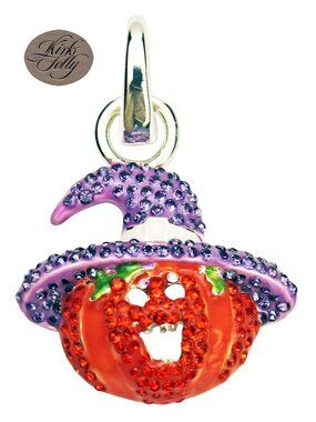 Kirks Folly SMALL Cute WITCHY PUMPKIN Open Ring Charm